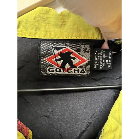 Vintage Men’s GOTCHA Surf Jacket Windbreaker 1/4 Zip Large RARE 90s Geometric - Picture 5 of 15